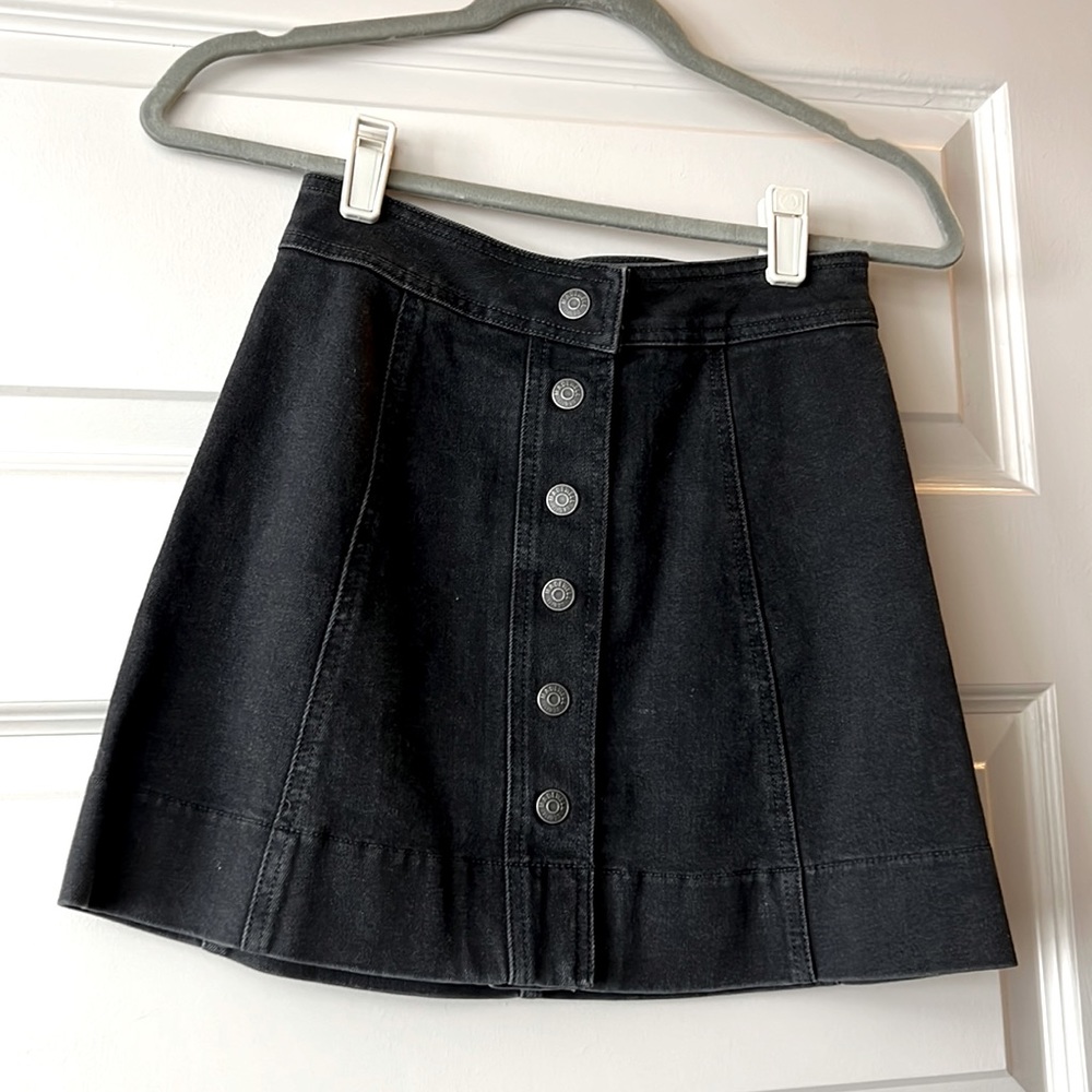 Madewell Black Denim Skirt
